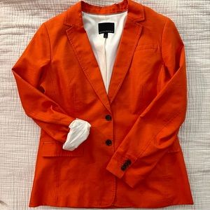 Banana Republic Orange Textured Silk Blend Blazer